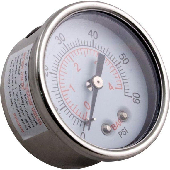 Waterway Crystal Water Pressure Gauge, Stainless Steel - 830-4000SS