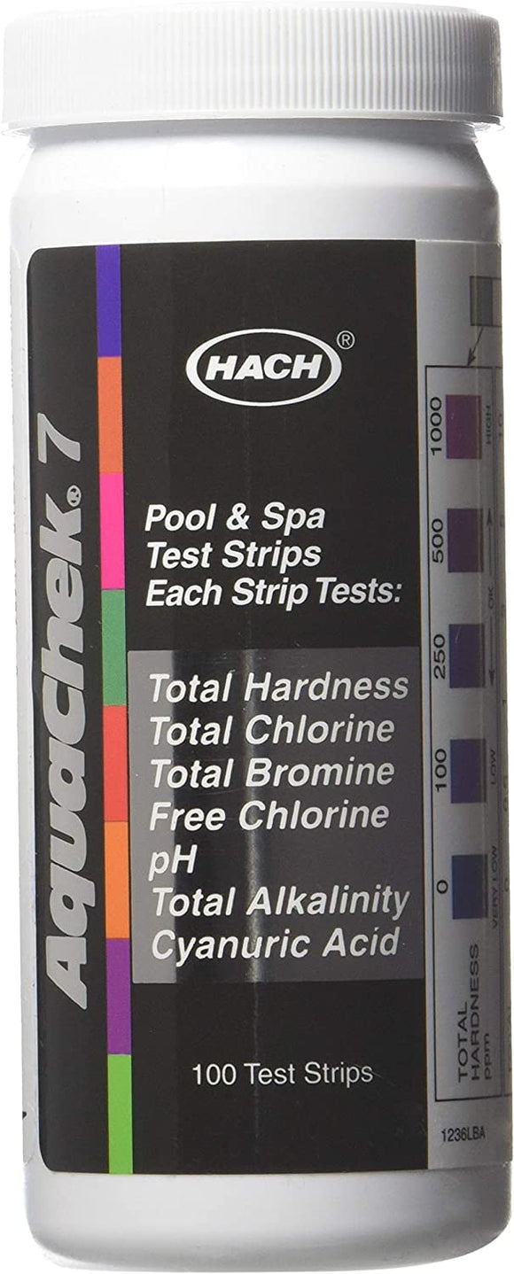 AquaChek Silver 7-in-1 Test Strips (100 Strips per Bottle) - 551236