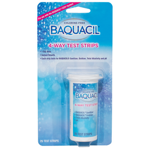 Baquacil 4-Way Test Strips, 25 Strips (1 Bottle) - 84396-B