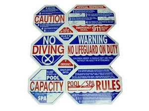8-in-1 California Pool & Spa Sign (40" x 48") - TGPS1001
