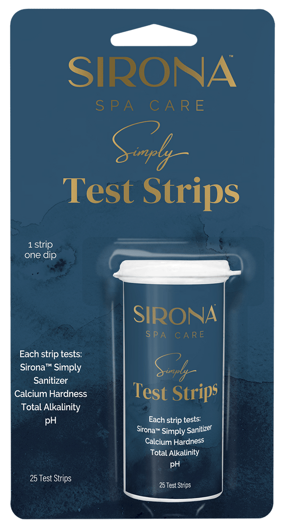 Sirona Spa Care Simply 4-Way Test Strips, 25 Strips (1 Bottle) - 82120